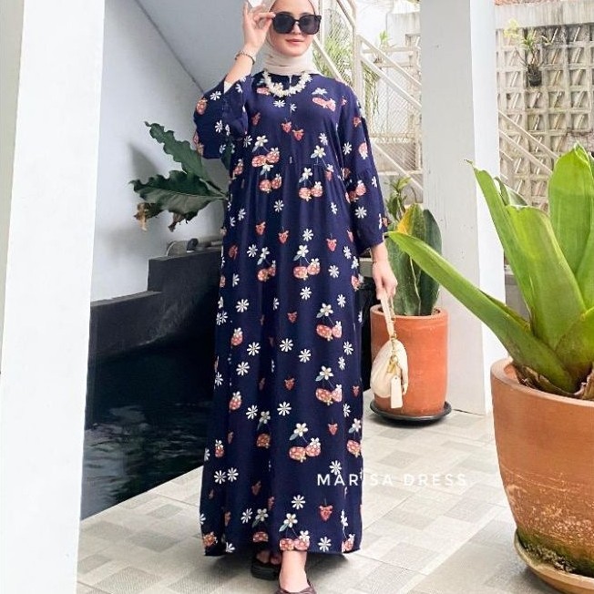 Marisa dress yayuku yayoe hijab/ daster panjang lengan 3/4/ daster muslimah/ homedress katun rayon m
