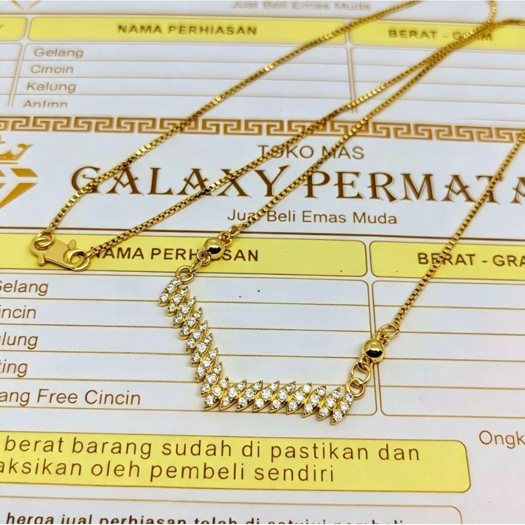 KALUNG FUJI GOLD BRACELET PERHIASAN WANITA BERLAPIS EMAS MUDA FREE SURAT DARI TOKO