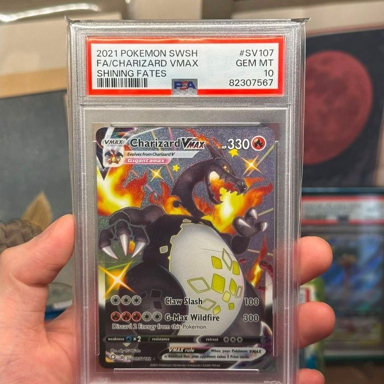 kartu pokemon Charizard VMAX inggris psa 10