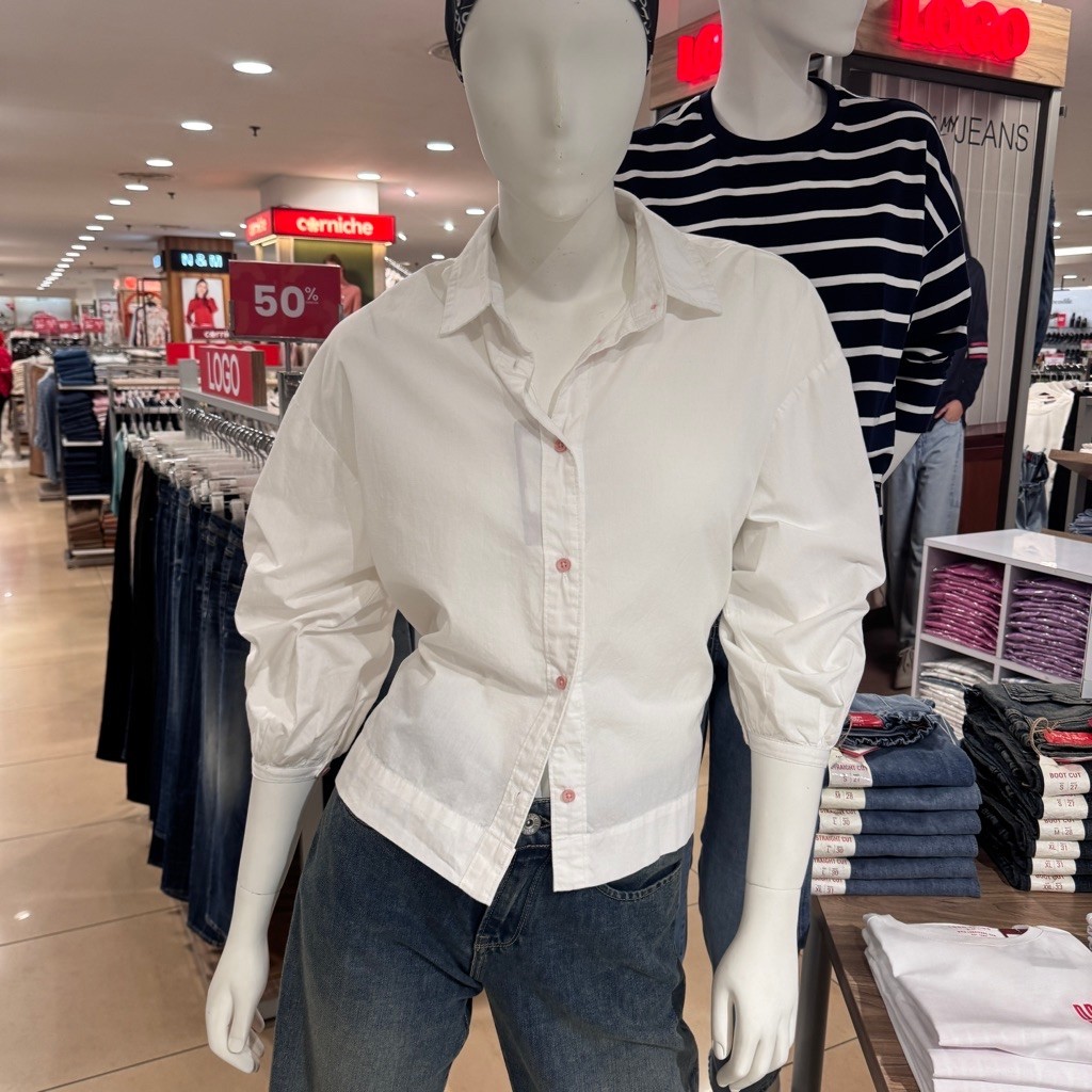 LOGO JEANS - NEW Kemeja Blouse Putih Wanita (S-L)
