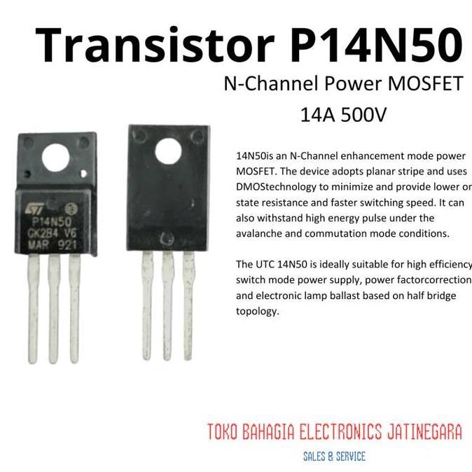 TRANSISTOR STP14N50 P14N50 14N50 N-CHANNEL POWER MOSFET 14A 500V BYD79