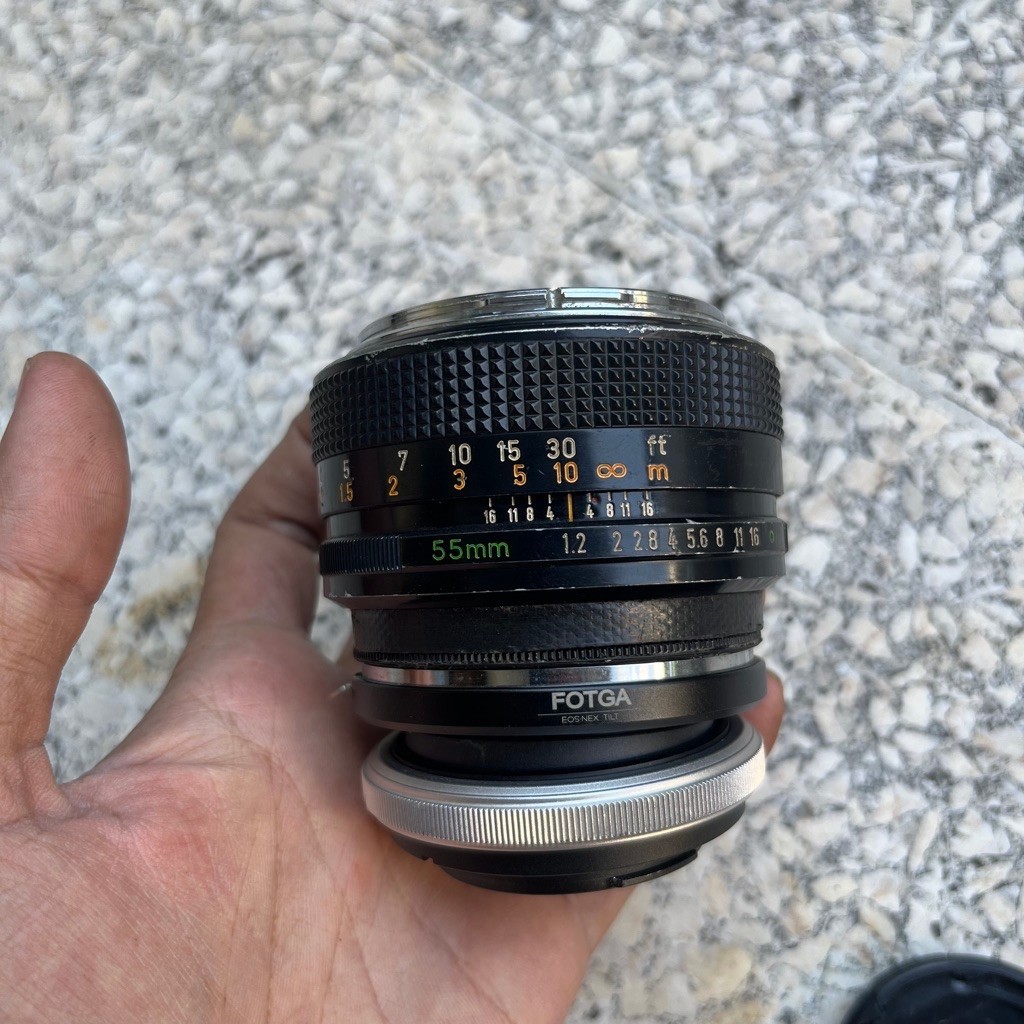 Canon 55mm FD f1.2 chromenose not 50mm free tilt adapter sony