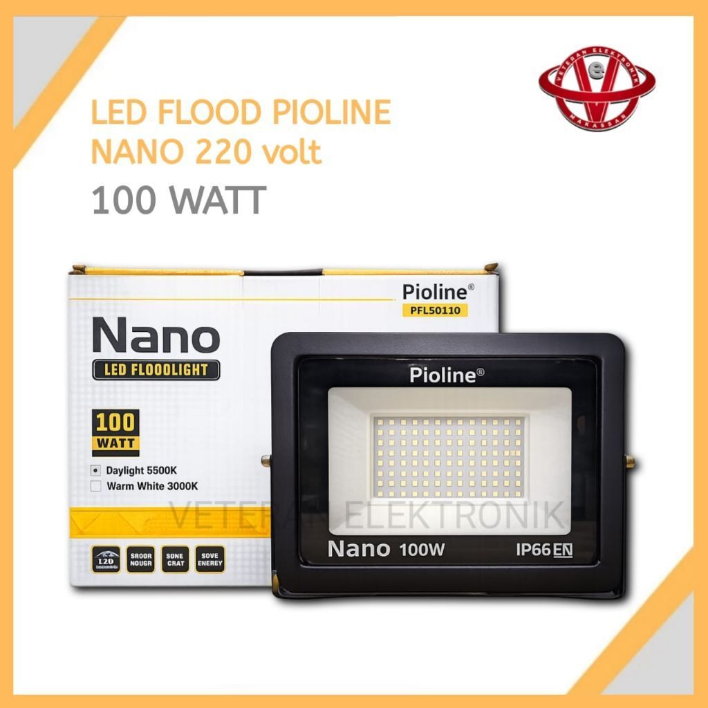 Lampu Sorot LED Flood Light IP66 PIOLINE Nano 220v 100w / 200w / 300w