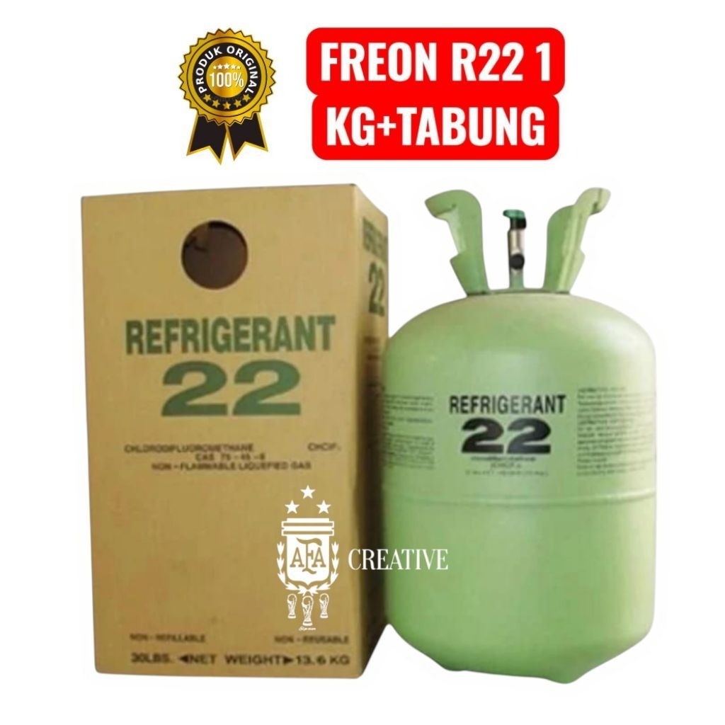 FREON AC  R22/REFRIGERANT PENDINGIN AC R22 MODEL KLASIK ISI(1/2kg+Gratis tabung)