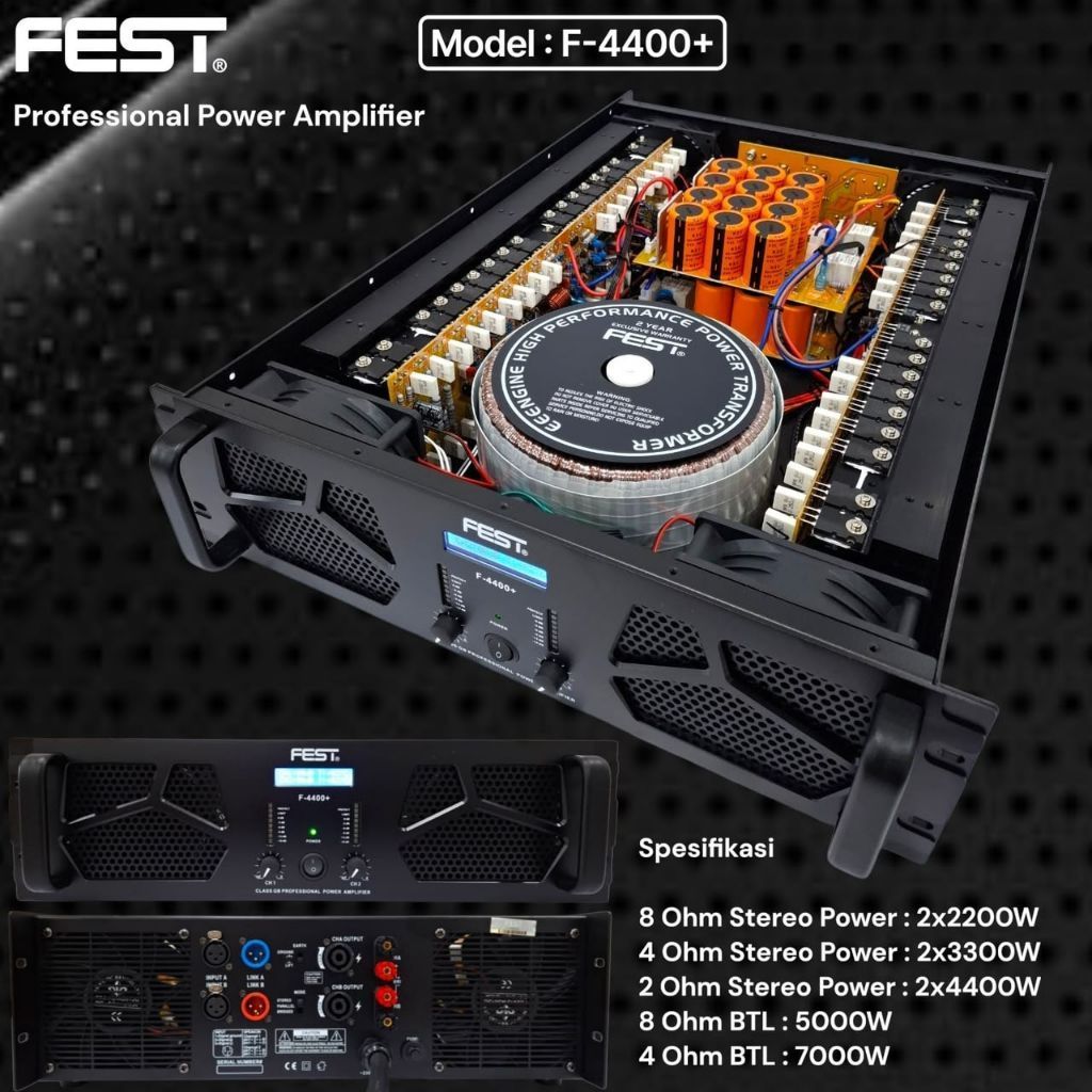POWER AMPLIFIER FEST F4400+ F 4400 PLUS CLASS GB ORIGINAL GARANSI