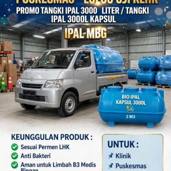 Tangki Ipal mbg, Ipal klinik 3000 liter