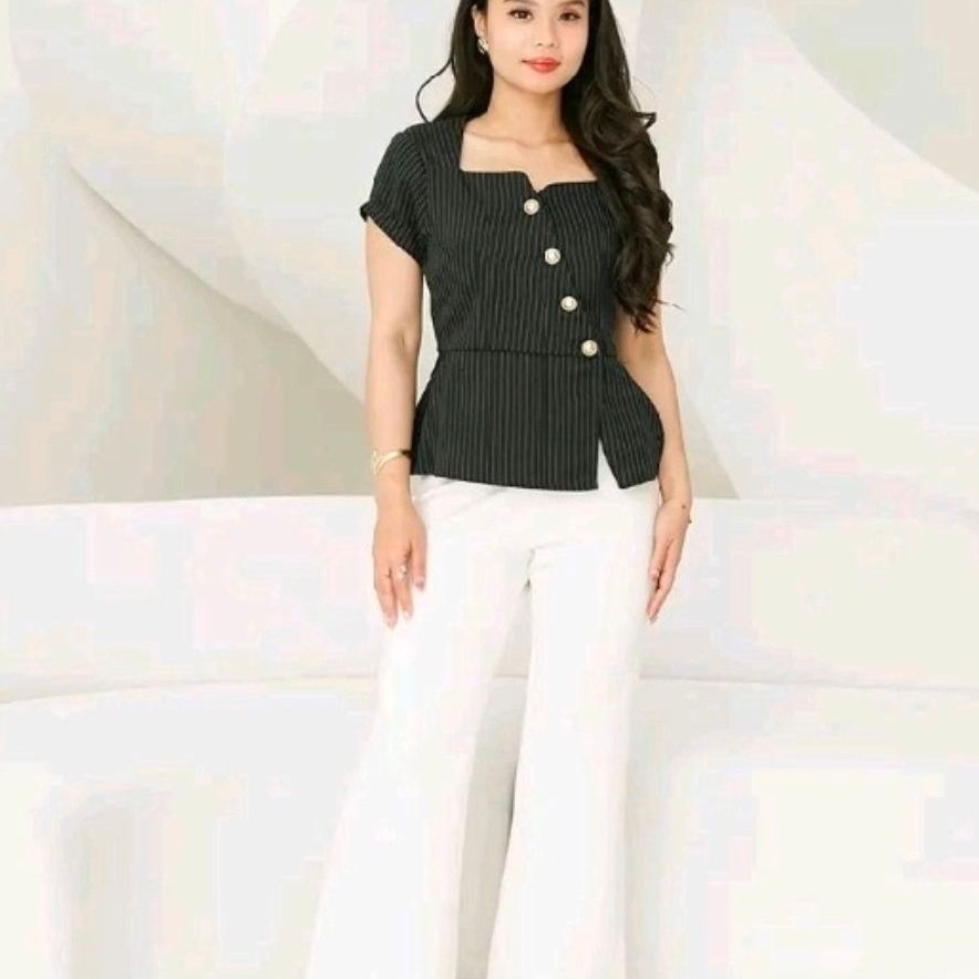 AMP - BLOUSE TITANIUM STRIPE BLACK (AMP151)