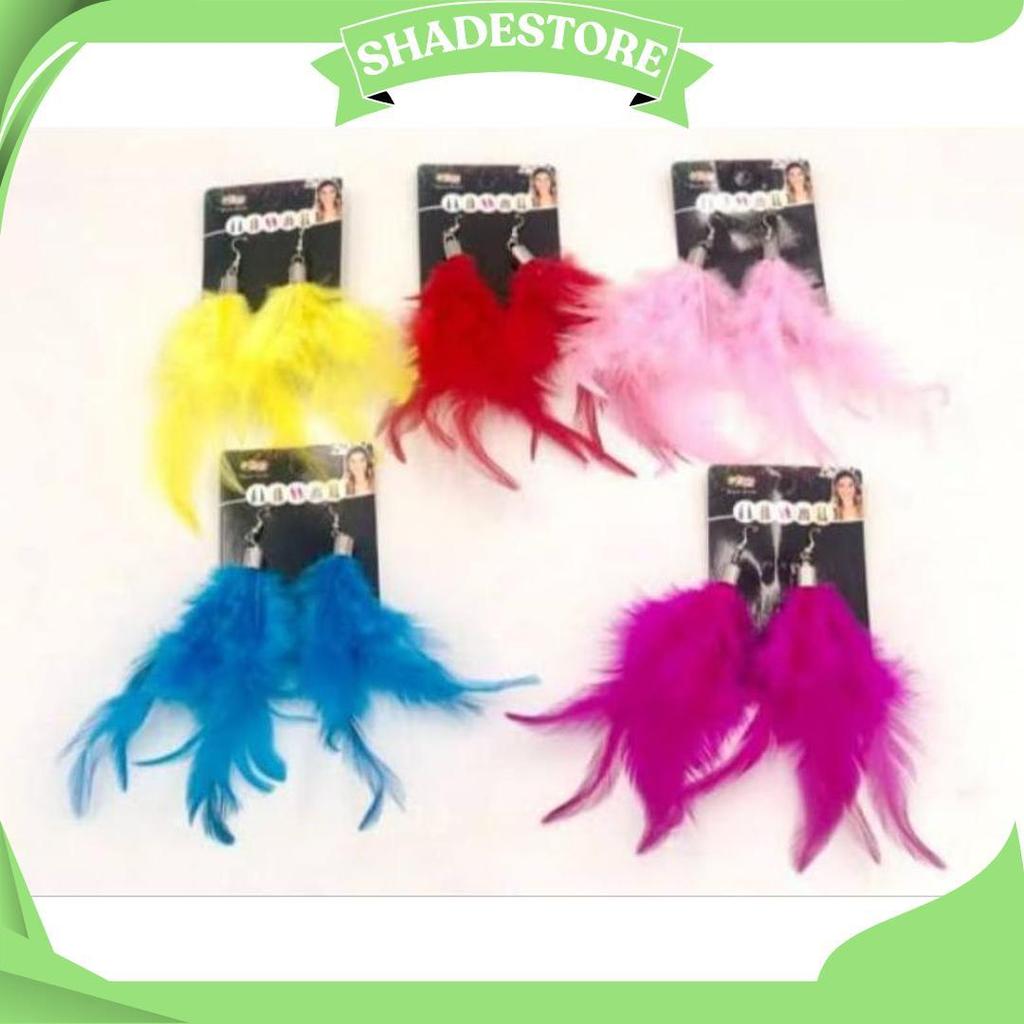 Anting Bulu Angsa/Anting Tusuk/Aksesoris Fashion AS Promo