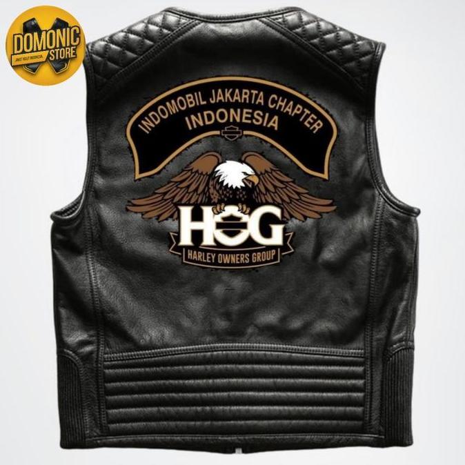 VEST KULIT HARLEY DAVIDSON ROMPI HOG MBI KUALITAS ORINAL - VEST TOURING JAKET KULIT SAPI ASLI