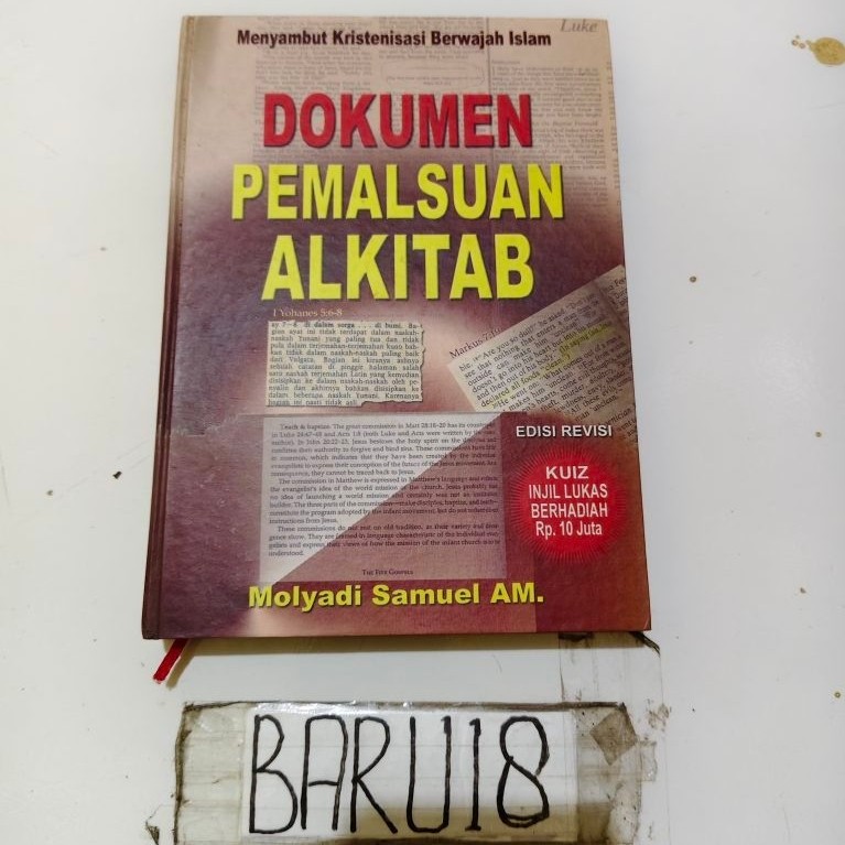 buku dokumen pemalsuan alkitab by MOLYADI SAMUEL