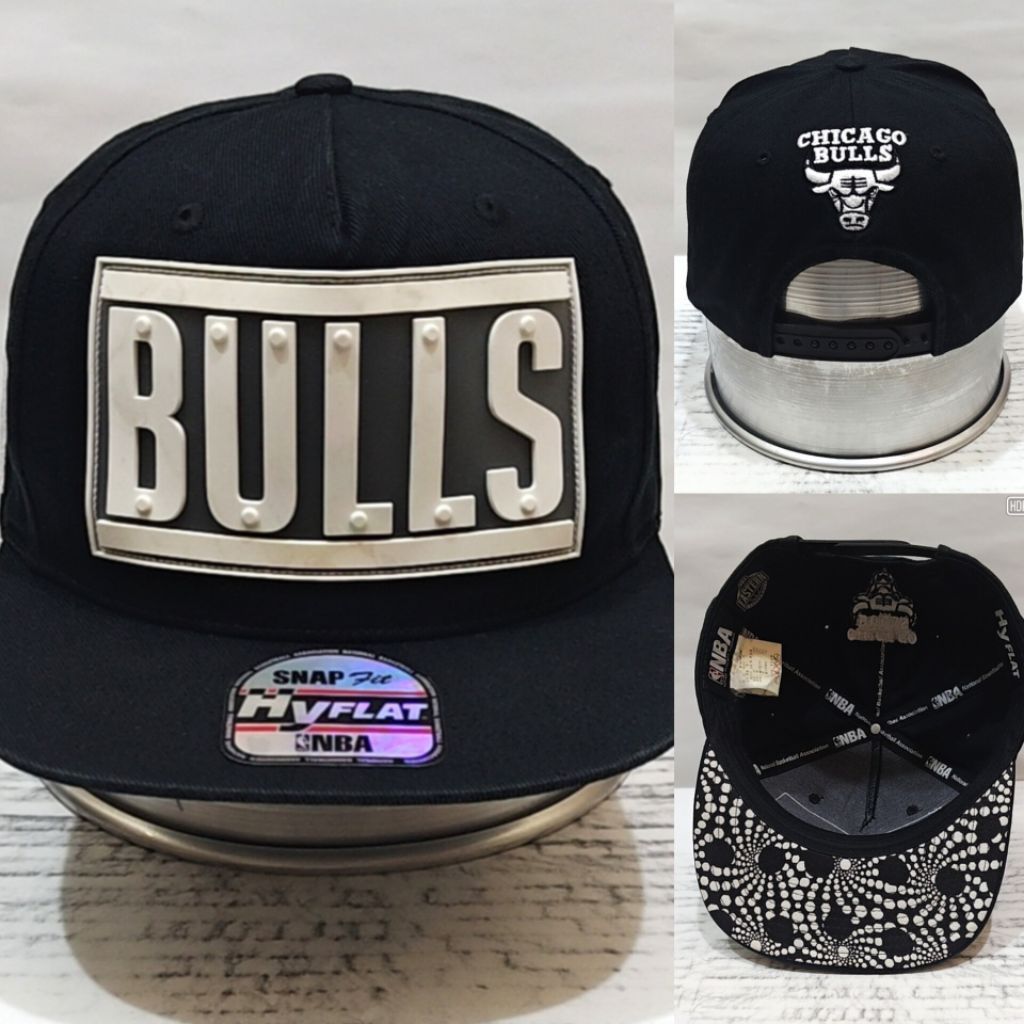 Topi HyFlat x NBA Chicago Bulls Snapback Big Script Authentic Ori 2nd