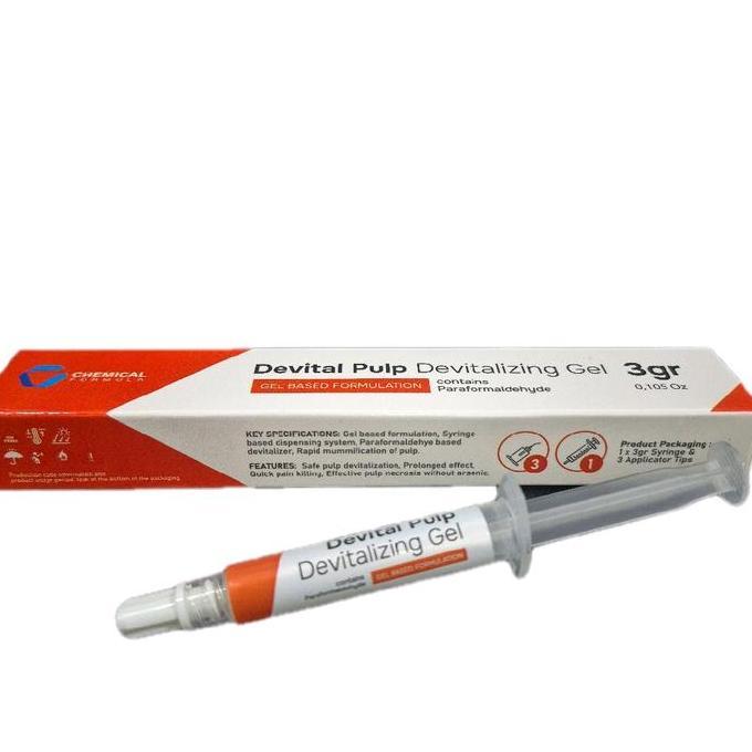 Devital Pulp Devitalizing Gel 3 gram Chemical Formula untuk Devitalisasi Pulpa Non Arsen 2028-03 Mul