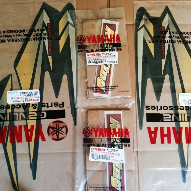 SETRIPING YGP ORIGINAL YAMAHA RX KING 2002 HIJAU FULLSET EMBLEM