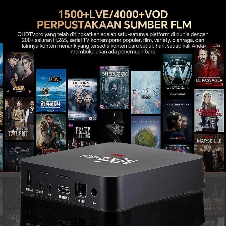promo terbaru mix.suara dual band 2.4g/5g wifi android tv box ram 8gb rom 128gb advanced indihome di
