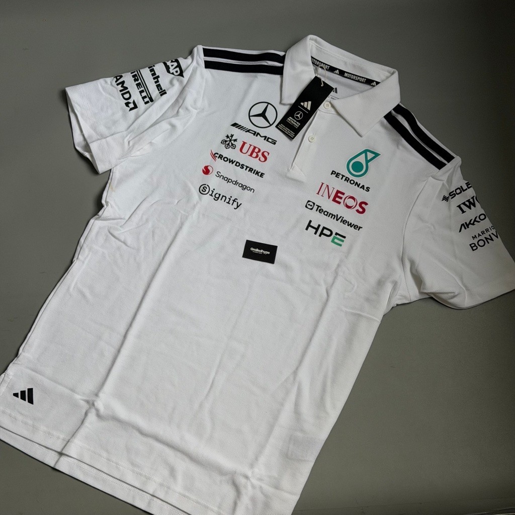 Adidas x AMG Mercedes Petronas Formula 1 Team Engineers Polo Shirt White