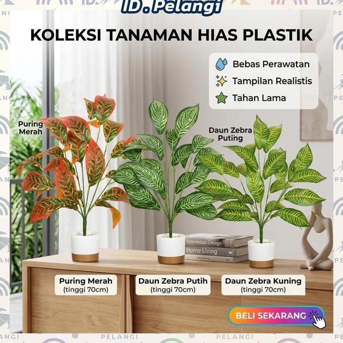 FARMUKE Pohon Plastik Tanaman Tiruan Mewah Hiasan Interior Rumah Minimalis Kantor Pajangan Meja Unik
