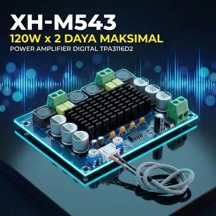 FARMUKE Power Amplifier Class D XH M543 TPA3116D2 2x120W Stereo Audio Board Module Digital Ampli Min
