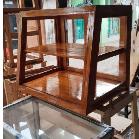 Cafe Food Display, Etalase Kayu Pajangan Makanan, Kirim Seluruh Indonesia Aman, Best Seller Penjuala