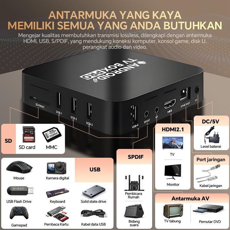 terbaru android tv box 2.4g wifi 8gb ram 128gb rom stb 4k smart tv box unlock tv box netflix global