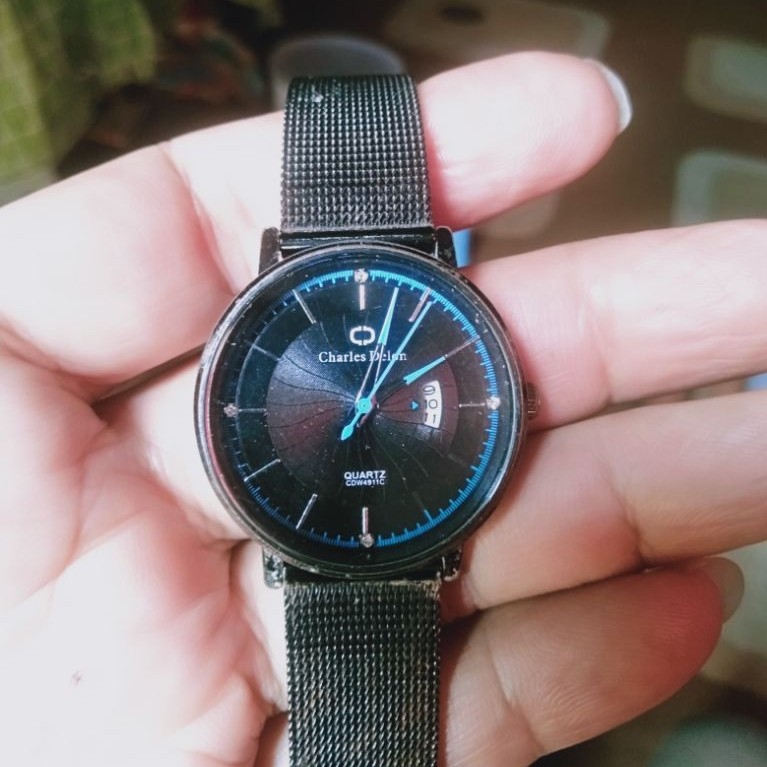 Charles Delon jam tangan wanita warna hitam
