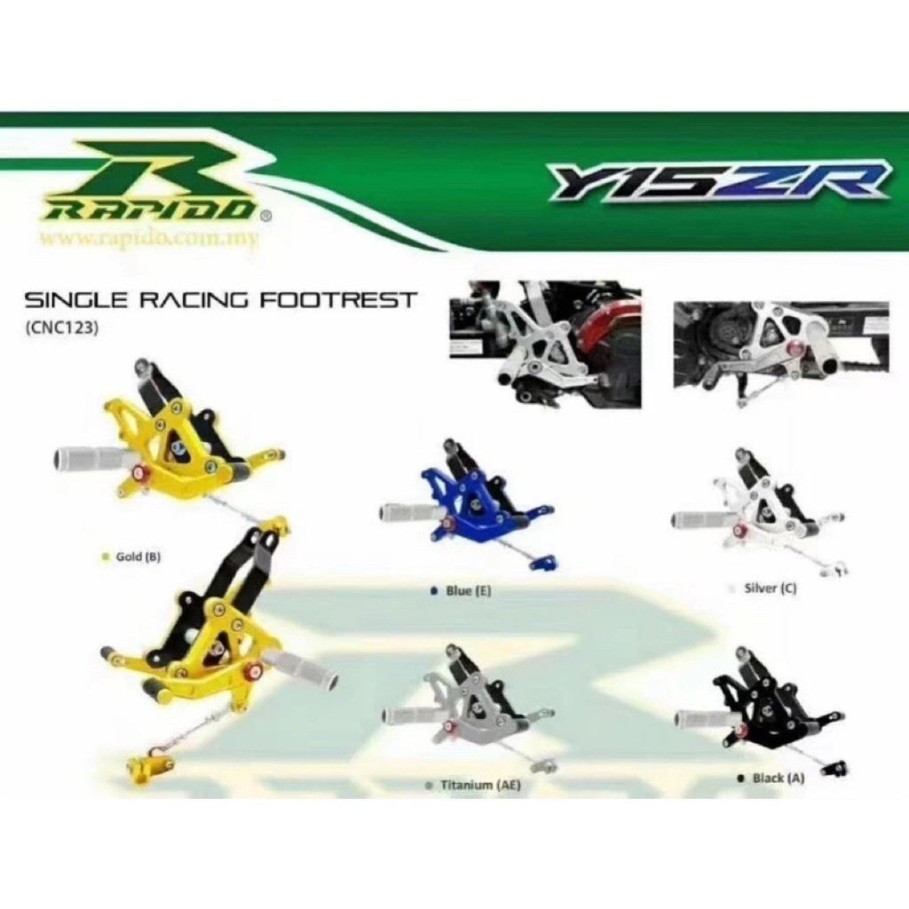 Underbone footstep prostreet cnc billet mx king v1,v2 rapido racing malaysia.