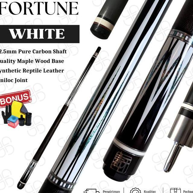 Sti Billiard Carbon Fiber Pure Fortune Cue White Sti Bilyar Carbon Ryto Billiard