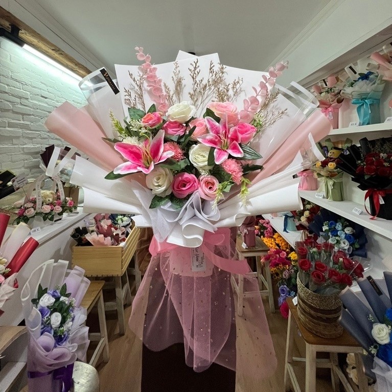 siena / Viflowerss | Buket deluxe larga tile | buket bunga palsu mewah | buket bunga palsu besar | b
