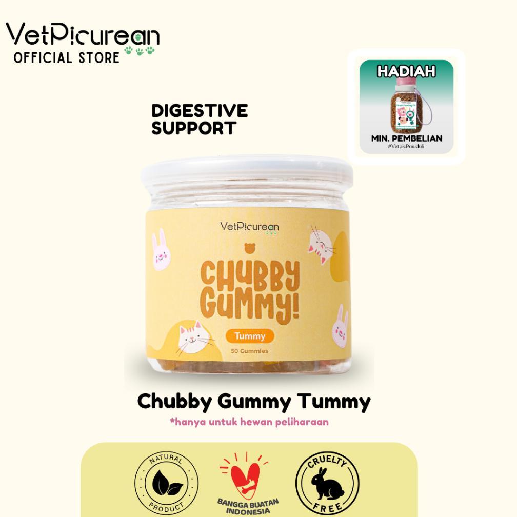 Vetpicurean Chubby Gummy Tummy | Vitamin Anjing Kucing untuk Diare Muntah - SuperFood Pencernaan Dis