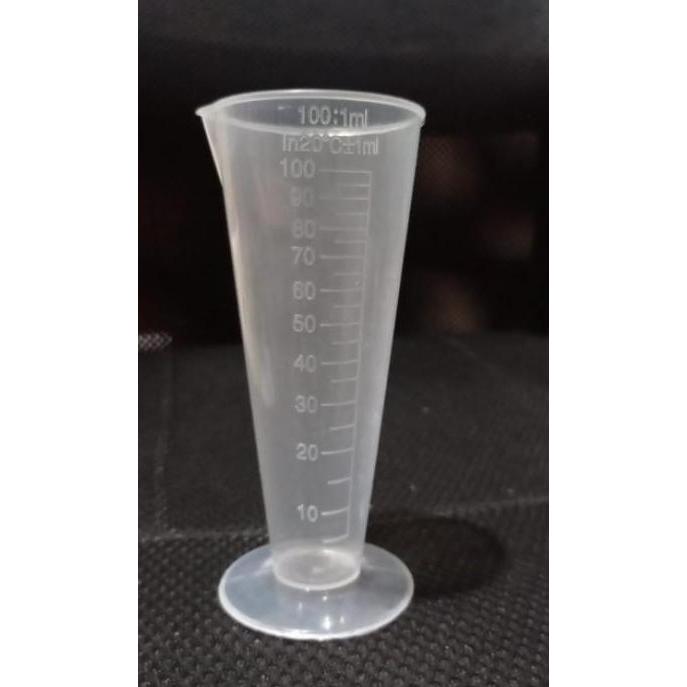 :>:>:>:>] Jigger Plastik 100 ml Transparan Gelas Takar 100 ml Bentuk Kerucut