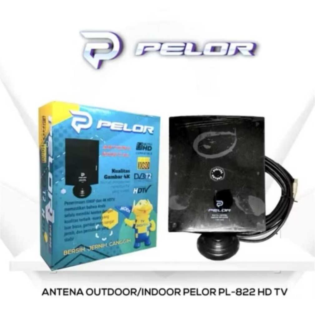 Antena TV Digital PELOR 822 TV DVB T2 - Penerimaan Full HD 1080P dan Ultra HD 4K HDTV, Kabel Coaxial