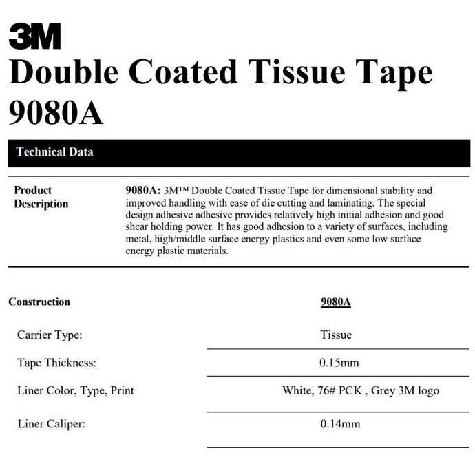 Yup- 3M Double Tape 25Mm 50Mm X 50 M, 9080A Tisu Tissue Tissu