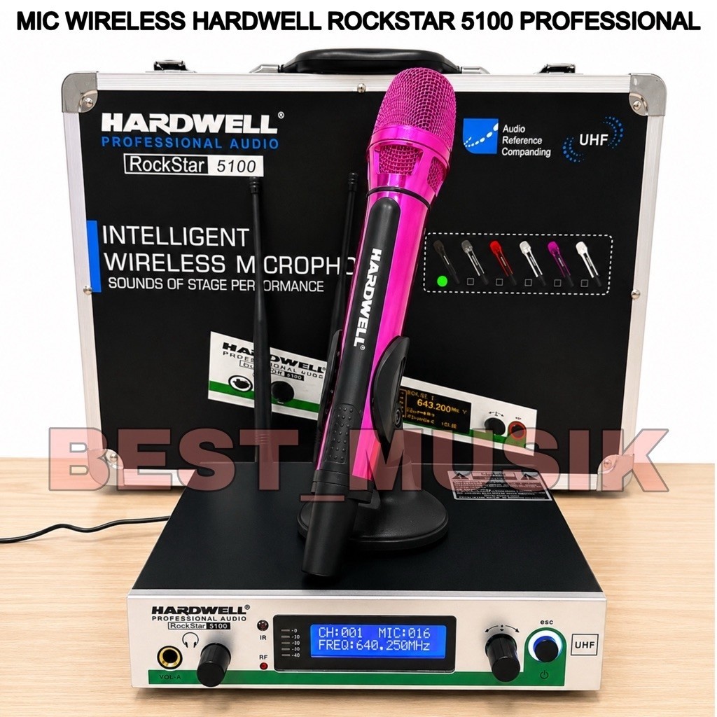 Mic wireless hardwell rockstar 5100 original free koper Single mic hardwell ROCKSTAR5100 PINK