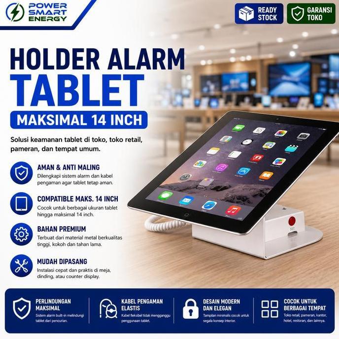 [] Holder Alarm Display Pengaman Tablet 4 inch Alarm Security Display Dudukan Tablet Alarm Anti Mali