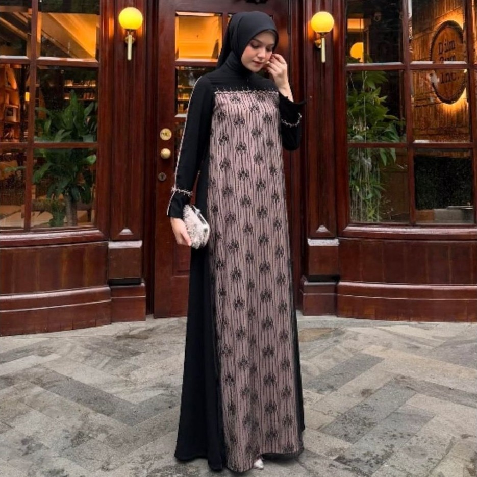NOUR LUXURY DRESS  by JAVINA OFFICIAL  / JAVINA LUXURY DRESS MAROON / JAVINA GAMIS LUXURY  /   DRESS