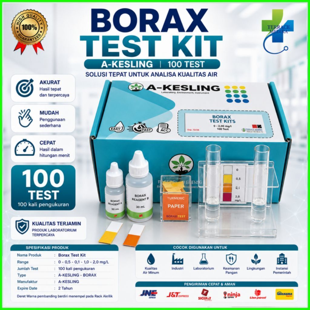 Borax Test Kit A-KESLING 50 Dan 100 Test Alat Uji Boraks Makanan Food Test Kit