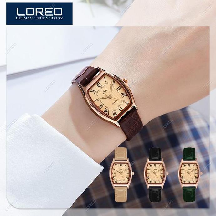 Loreo Jam Tangan Wanita Retro Strap PU Analog Quartz Watches