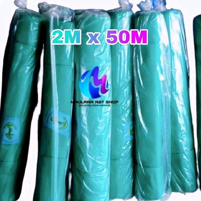 Jaring Proyek Polynet Warna Hijau 2mx50m Bahan Polyethylene Tahan Lama & Cuaca Ekstrem untuk Tanaman