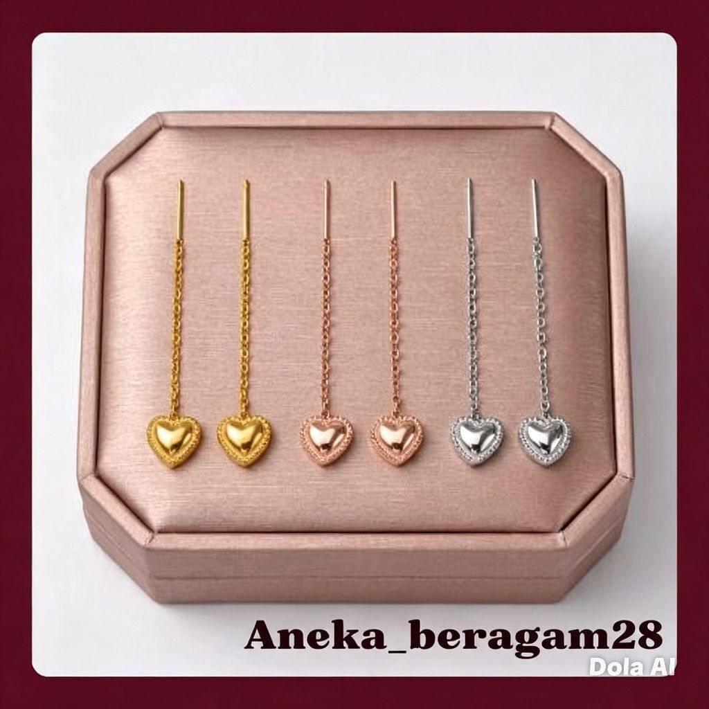 Anting tusuk hati bahan titanium stainless