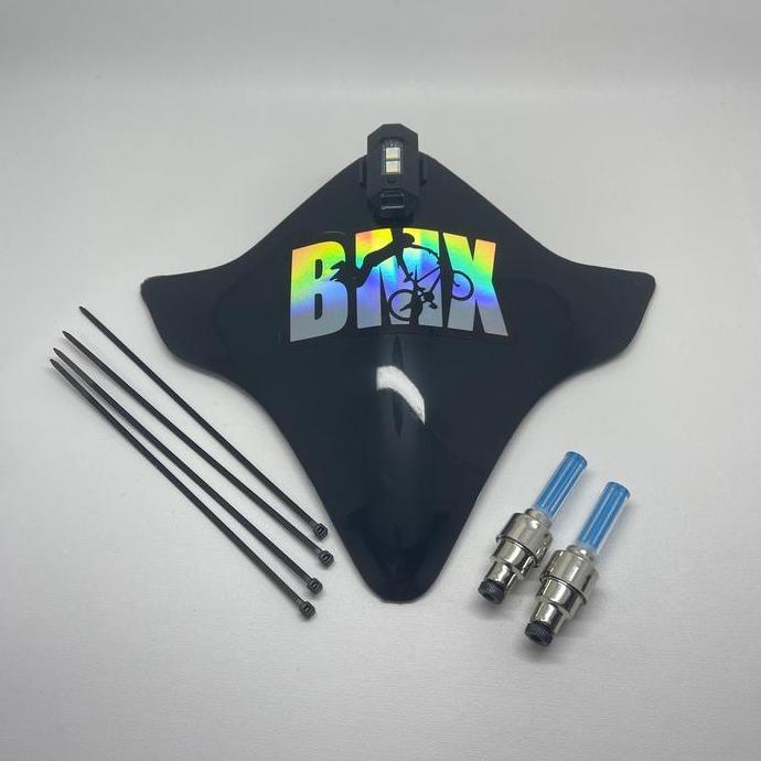 PAKET VISOR SEPEDA BMX + STIKER HOLOGRAM BMX + LAMPU TEMPEL + LAMPU TUTUP PENTIL NYALA