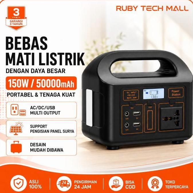 EXPOSE Pembangkit Listrik Tenaga Surya Power Station Portable 220V 100W 150W Solar Generator Camping