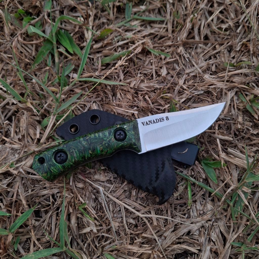 Pisau Survival Skinner outdoor custom kydex vanadis 8