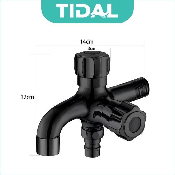 [] TIDAL Keran Air Cabang Tembok Hitam Kran Tidal TD026 Black