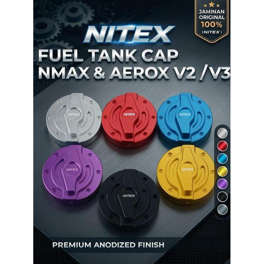 Promo NITEX Tutup Tangki / Fuel Tank Cap Nmax & Aerox V2/V3 CNC Premium Anodized Finish Diskon