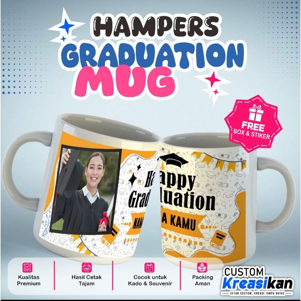 Mug Custom Tema Wisuda / Kado Wisuda / Hadiah Wisuda / Kado Hadiah Mug Graduation  / Souvenir Untuk 