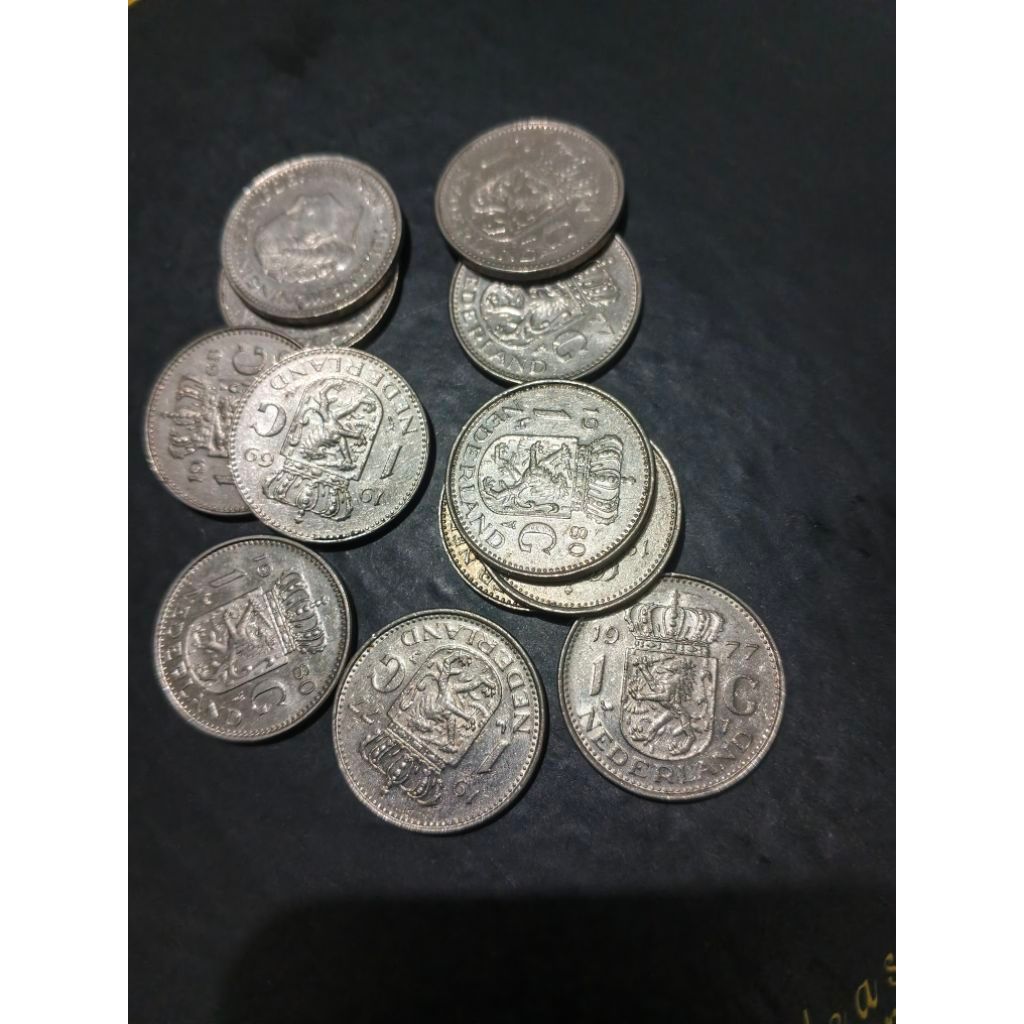 KOIN ASING BELANDA 1 GULDEN JULIANA TAHUN ACAK