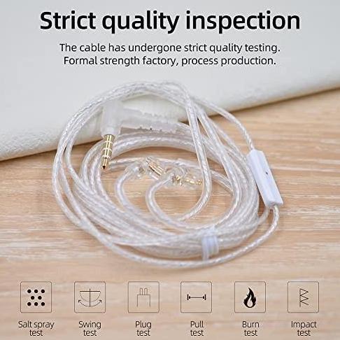 Heyo- Kabel Kz Silver Upgrade With Mic Kz Cable Type B / C Edx Zsn Pro Ultra