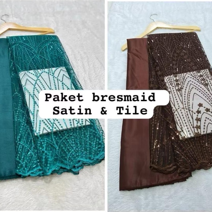 Setelan bridesmaid kain kebaya tile dan satin velvet / Setelan bridesmaid tile garden / paket brides