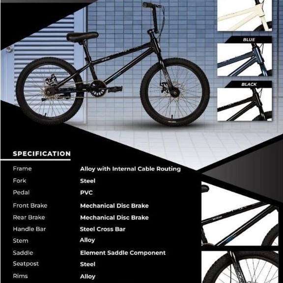 Sepeda Element BMX 20 inch Score Frame Alumunium Rem Cakram
