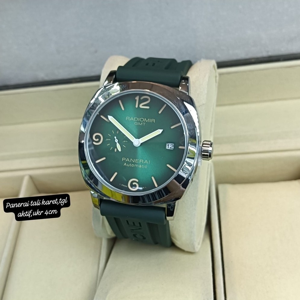 New P4NERA1 RADIOMIR GMT - Jam Tangan Pria Analog Detik Tanggal Aktif Include Box + Baterai Cadangan