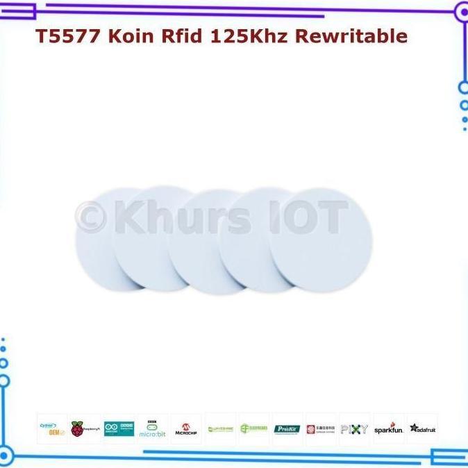 T5577 Koin Bulat Rfid 125Khz Rewritable T5577 Coin Copy Clone